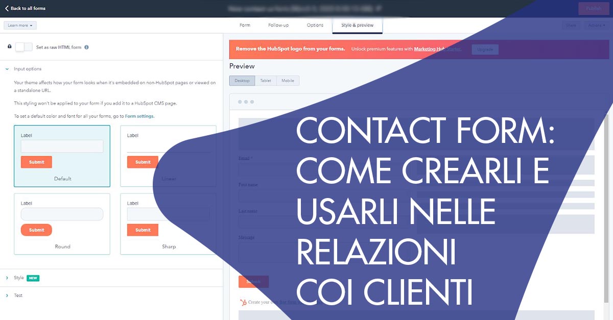 contact form: come crearli e usarli nelle relazioni con i clienti